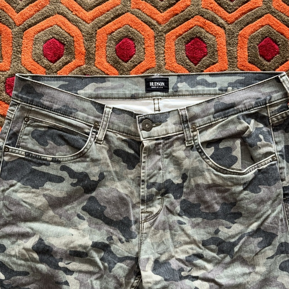 MAKE OFFER ! Hudson Jeans Urban Camouflage Men's 34x32 Byron Five Camo - Picture 4 of 11